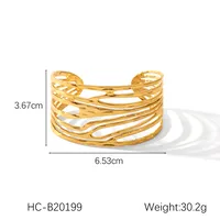 IG Style Simple Style Commute C Shape 304 Stainless Steel Titanium Steel 18K Gold Plated Women's Bangle main image 2