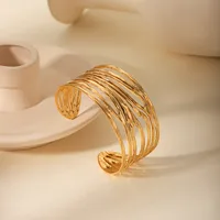 IG Style Simple Style Commute C Shape 304 Stainless Steel Titanium Steel 18K Gold Plated Women's Bangle main image 6