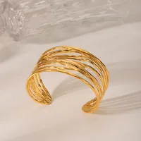 IG Style Simple Style Commute C Shape 304 Stainless Steel Titanium Steel 18K Gold Plated Women's Bangle main image 4