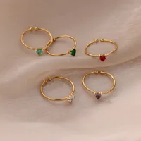 Simple Style Heart Shape 304 Stainless Steel Women's Open Rings main image 3