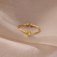 Simple Style Heart Shape 304 Stainless Steel Women's Open Rings main image 7