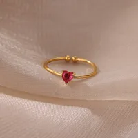 Simple Style Heart Shape 304 Stainless Steel Women's Open Rings main image 6