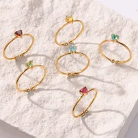 Simple Style Heart Shape 304 Stainless Steel Women's Open Rings main image 1