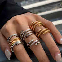 Basic Simple Style Commute Geometric 316 Stainless Steel  Women's Rings main image 1