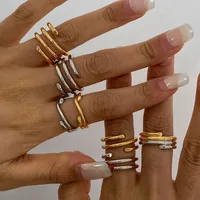 Basic Simple Style Commute Geometric 316 Stainless Steel  Women's Rings main image 3