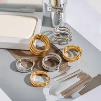 Basic Simple Style Commute Geometric 316 Stainless Steel  Women's Rings main image 5