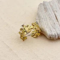 Vintage Style Flower 304 Stainless Steel Zircon 18K Gold Plated Women's Rings main image 2