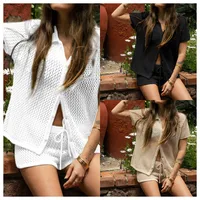 Weekend Daily Sports Women's Casual Solid Color Polyester Hollow Out Shorts Sets Shorts Sets main image 1