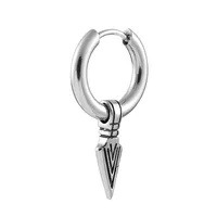 1 Piece Vintage Style Dinosaur Flower Skull Polishing Hollow Out 316L Stainless Steel  Zircon Drop Earrings sku image 4