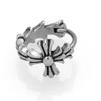 1 Piece Vintage Style Dinosaur Flower Skull Polishing Hollow Out 316L Stainless Steel  Zircon Drop Earrings sku image 7
