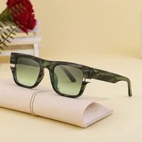 Vacation Solid Color Tac Gradient Tinted Lenses Square Full Frame Glasses main image 1