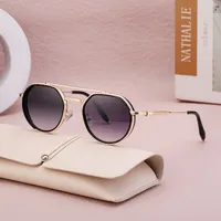 Simple Style Solid Color Pc Tinted Lenses Round Frame Full Frame Glasses main image 1