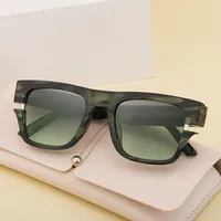 Vacation Solid Color Tac Gradient Tinted Lenses Square Full Frame Glasses main image 3