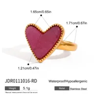 Modern Style Classic Style Heart Shape 316 Stainless Steel  Women's Adjustable Ring main image 2