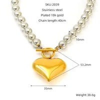 Vacation Classic Style Heart Shape 304 Stainless Steel 18K Gold Plated Women's Bracelets Necklace main image 2