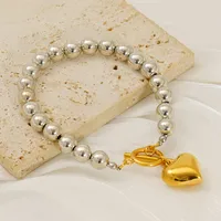 Vacation Classic Style Heart Shape 304 Stainless Steel 18K Gold Plated Women's Bracelets Necklace main image 6