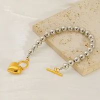 Vacation Classic Style Heart Shape 304 Stainless Steel 18K Gold Plated Women's Bracelets Necklace main image 10