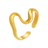 Wholesale Jewelry Basic Simple Style Geometric 201 Stainless Steel 18K Gold Plated Plating Open Rings main image 10