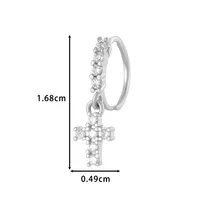 Vacation Simple Style Cross Flower Butterfly Copper Cross Flowers Butterfly Zircon Women's Nose Ring main image 3