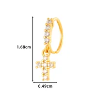 Vacation Simple Style Cross Flower Butterfly Copper Cross Flowers Butterfly Zircon Women's Nose Ring main image 9
