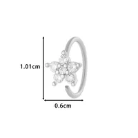 Vacation Simple Style Cross Flower Butterfly Copper Cross Flowers Butterfly Zircon Women's Nose Ring main image 5