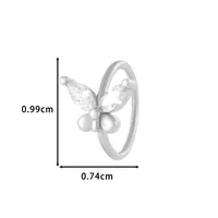 Vacation Simple Style Cross Flower Butterfly Copper Cross Flowers Butterfly Zircon Women's Nose Ring sku image 6