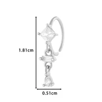 Vacation Simple Style Cross Flower Butterfly Copper Cross Flowers Butterfly Zircon Women's Nose Ring sku image 12