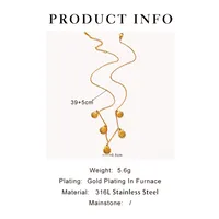 Elegant Simple Style Commute Round Shell 316L Stainless Steel  Rhinestones 18K Gold Plated Women's Bracelets Anklet Necklace main image 2