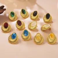 1 Pair Elegant Retro Geometric Sector Plating 304 Stainless Steel Imitation Gold  Ear Studs main image 1