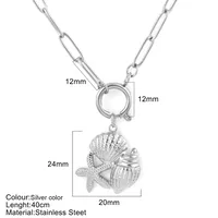 Vacation Marine Style Tortoise Starfish Shell 304 Stainless Steel Women's Pendant Necklace sku image 36