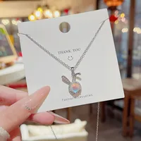 Simple Style Classic Style Rabbit Titanium Steel Women's Pendant Necklace main image 4