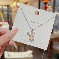 Simple Style Classic Style Rabbit Titanium Steel Women's Pendant Necklace main image 5