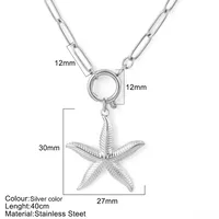 Vacation Marine Style Tortoise Starfish Shell 304 Stainless Steel Women's Pendant Necklace sku image 13