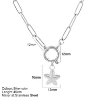 Vacation Marine Style Tortoise Starfish Shell 304 Stainless Steel Women's Pendant Necklace sku image 30