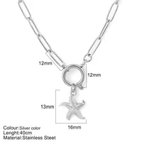 Vacation Marine Style Tortoise Starfish Shell 304 Stainless Steel Women's Pendant Necklace sku image 11