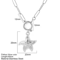 Vacation Marine Style Tortoise Starfish Shell 304 Stainless Steel Women's Pendant Necklace sku image 20