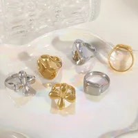 Basic Simple Style Irregular Cross Rectangle 304 Stainless Steel 18K Gold Plated Women's Rings main image 3