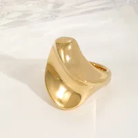 Basic Simple Style Irregular Cross Rectangle 304 Stainless Steel 18K Gold Plated Women's Rings sku image 2