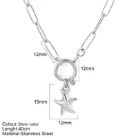 Vacation Marine Style Tortoise Starfish Shell 304 Stainless Steel Women's Pendant Necklace sku image 27