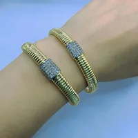 Basic Vintage Style Classic Style Solid Color Copper Plating Zircon 18K Gold Plated Women's Bangle main image 2
