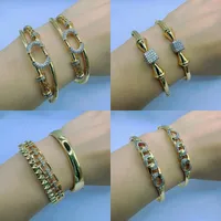 Basic Vintage Style Classic Style Solid Color Copper Plating Zircon 18K Gold Plated Women's Bangle main image 1