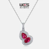 925 Sterling Silver 925 Sterling Silver Lab-grown Gemstone Diamond Gourd Pendant Necklace sku image 2