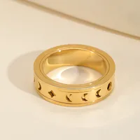 Cute Basic Simple Style Irregular Geometric Flower 304 Stainless Steel Inlay Zircon 18K Gold Plated Women's Rings main image 6