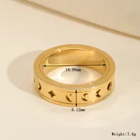 Cute Basic Simple Style Irregular Geometric Flower 304 Stainless Steel Inlay Zircon 18K Gold Plated Women's Rings sku image 1