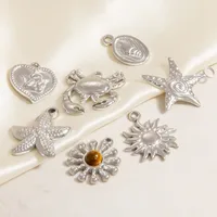 Marine Style Starfish Heart Shape Crab 304 Stainless Steel Plating DIY Ornament Accessories main image 1