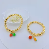 Casual Vacation Fruit Strawberry Pineapple Copper Polishing Plating Zircon 18K Gold Plated Women's Bracelets main image 2