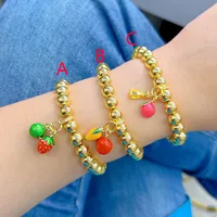 Casual Vacation Fruit Strawberry Pineapple Copper Polishing Plating Zircon 18K Gold Plated Women's Bracelets main image 3