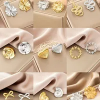1 Pair Retro Classic Style Geometric Irregular Plating Titanium Steel Ear Studs main image 2