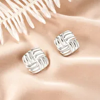 1 Pair Retro Classic Style Geometric Irregular Plating Titanium Steel Ear Studs sku image 5