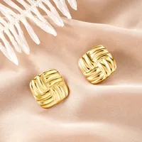 1 Pair Retro Classic Style Geometric Irregular Plating Titanium Steel Ear Studs sku image 40